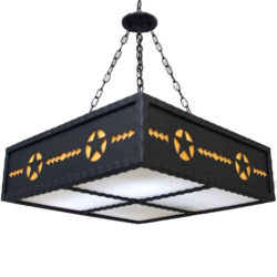 Western Style Square Chandelier Light Fluorescent