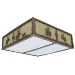 Western Style Square Ceiling Light Fluorescent