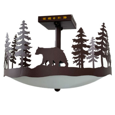 Alternative view of Rustic Cabin Lighting - Forest Animals Scene
