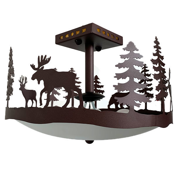 Rustic Cabin Lighting - Forest Animals Scene