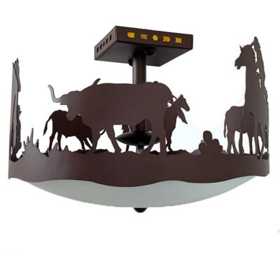 Alternative view of Rustic Western Ceiling Light