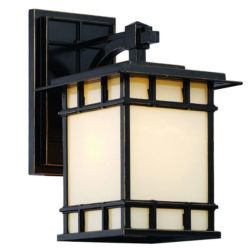 1-Light Rubbed Oil Bronze Outdoor Chateau View Wall Lantern