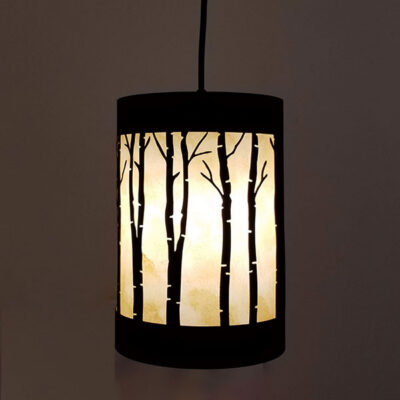 Alternative view of Modern Rustic Birch Pendant Light