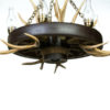 Wagon Wheel Mule Deer Antler Chandelier