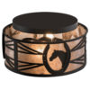 Horse and Horseshoe Ceiling LIght Silvef Mica