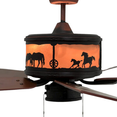 Copper Canyon Running Horses Laredo Ceiling Fan