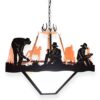 Cowboy Camping Scene Chandelier - 22 inches