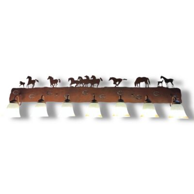 Alternative view of Copper Canyon Running Horses Bathroom Vanity Light - 60 inches