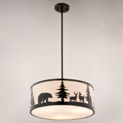 Alternative view of Acadia Forest Animals Pendant Light