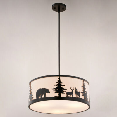 Alternative view of Acadia Forest Animals Pendant Light