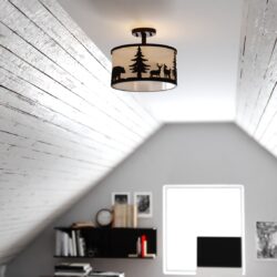 Alternative view of Acadia Forest Animals Semi-Flush Ceiling Light