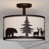 Acadia Forest Animals Semi-Flush Ceiling Light