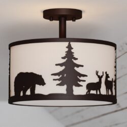 Acadia Forest Animals Semi-Flush Ceiling Light