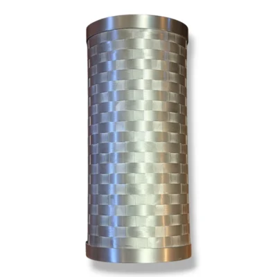 Custom hand-woven tin industrial wall sconce handcrafted in the USA
