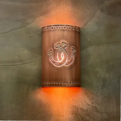 Custom Copper Rustic Horseshoe Wall Light