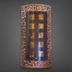 Alternative view of Masculine Hammered Textured Wall Sconce - 20 inch