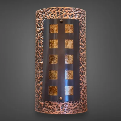 Alternative view of Masculine Hammered Textured Wall Sconce - 20 inch