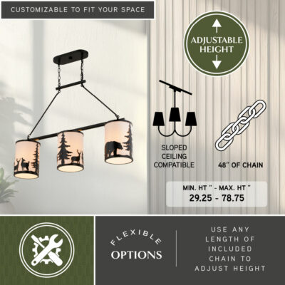 Acadia Forest Animals 3-Light Fixture