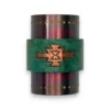 Custom copper Southwest Style Pueblo Wall Sconce with handcrafted iridescent patina finish and moss-green copper accent band featuring a Pueblo-inspired design.
