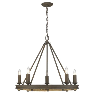 Western Star Chandelier with Weathered Rustic Finish
